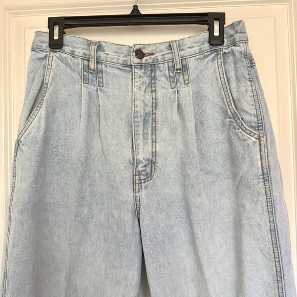 Vintage Bill Blass Mom Blue Jeans Size 12 Petite High Rise Pleat Front Denim - Picture 2 of 16
